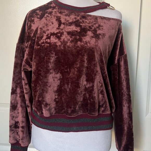 THE ONLY ALICE Maroon Burgundy Long Sleeve Sweater Top Size XS - Picture 2 of 16